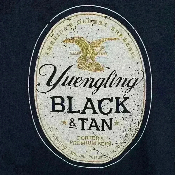 Gildan Yuengling Black & Tan Tee Scoop Neck Cotton - Picture 4 of 10